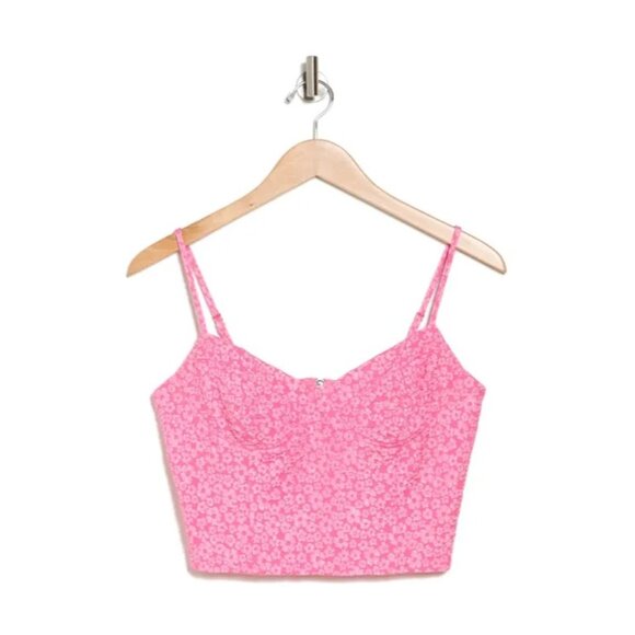 Altar'd State Floral Bustier Crop Top NEW - Picture 1 of 7